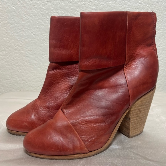 rag & bone Newbury Boots Chili Red Ankle Boots Size 7 - Picture 1 of 13